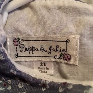 Pippa and Julie Ruffled Blue Floral Dress